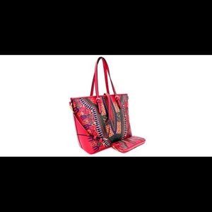 Dashiki Print Tote Bag and Wallet Set